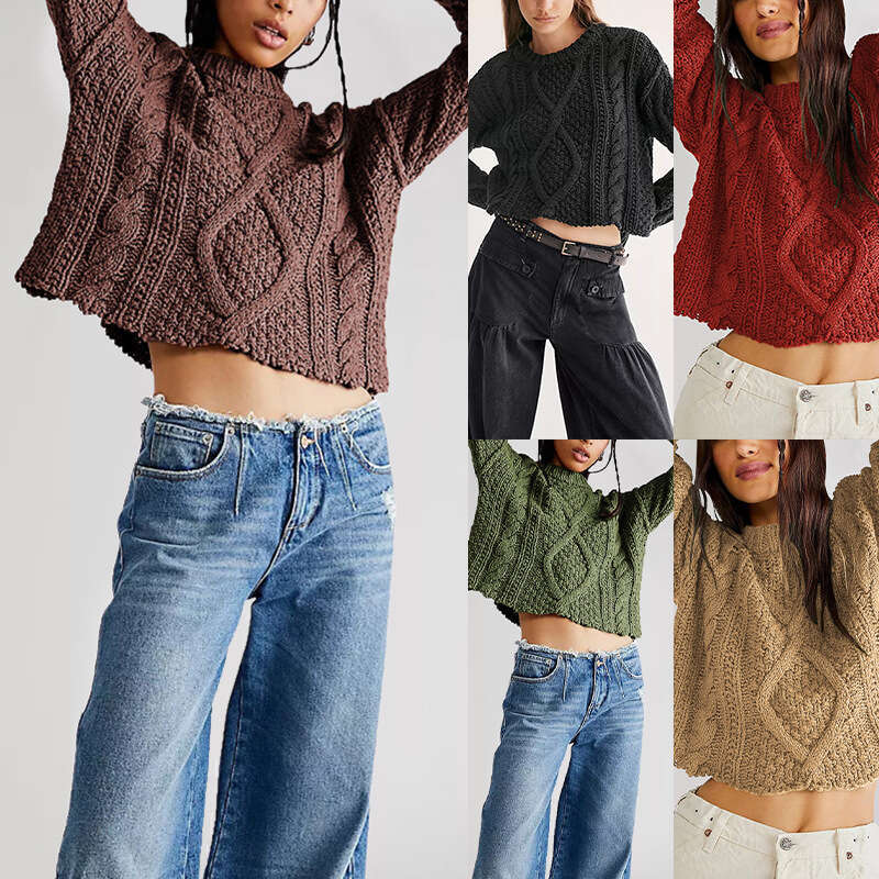 Autumn And Winter New Women's Twist Knot Loose Pullover Sweater B5
