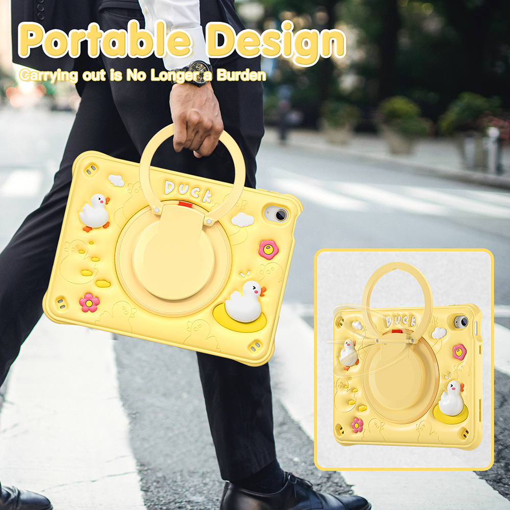 For iPad Tablet Case A16 11th Case 11"/10.9" 10th Gen soft silicone Durable and drop resistant 3D cute cartoon dog ,bear,dolphin,duck,dragon