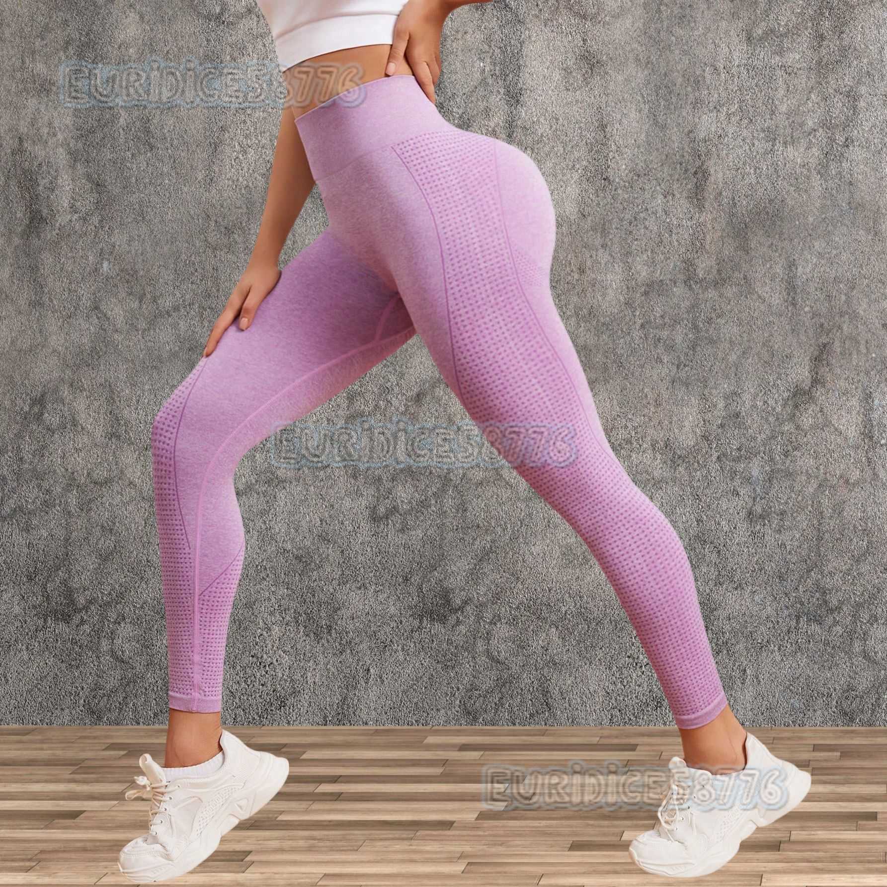 Dot Heart Shape Butt-lifting Seamless Yoga Sports Pants High Waist Tight Peach Butt Fitness Pants H250819
