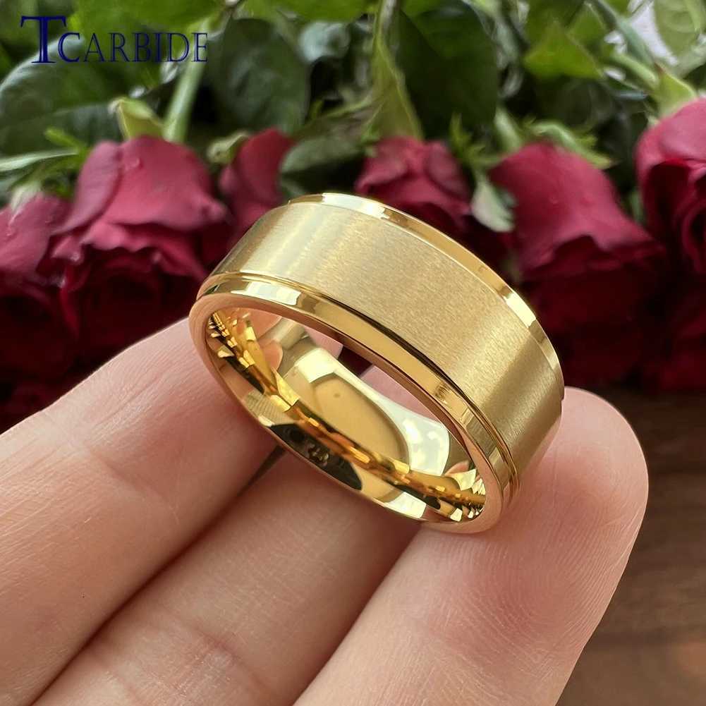 8mm Classic Stainless Steel Ring Engagement Wedding Bands For Men Women Stepped Brushed Fashion Jewelry W250819