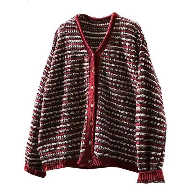 Knitted Sweater For Women Autumn Winter 2025 New Jacket Knitted Versatile Loose Simple Casual Long-sleeve Top Cardigan XJ250819