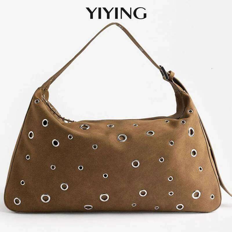 Fashionable Studded Purses Hobo Bag Punk Women Small Shoulder Purse Vegan Leather Designer Handbags Streetwear