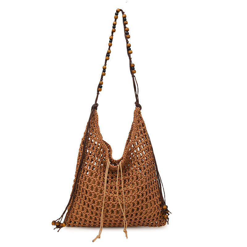 Minimalist Designer Hollow Woven Bags Beach Vacation Tote for Women 2025 Summer Large Capacity Lazy Style Single Shoulder Underarm Bag