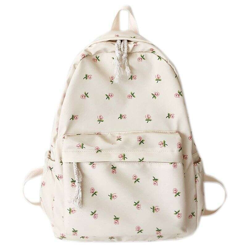 Korean Student Backpack Floral White School Bags For Teenage Girls Cute Women's backpack brand Book Bag Nylon Rucksack