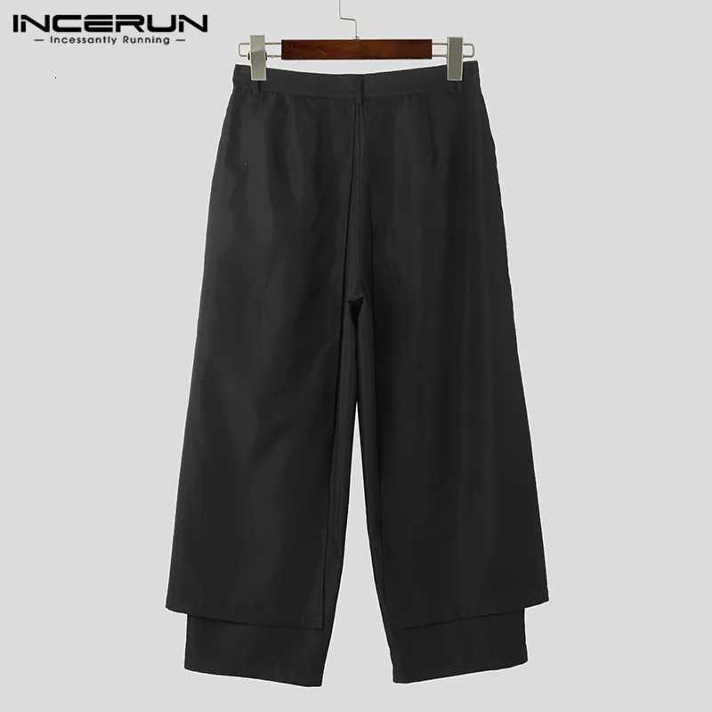 Men Irregular Pants Solid Color Joggers Loose Button Pleated Casual Wide Leg Trousers Men Streetwear 2024 Fashion Pants W250819