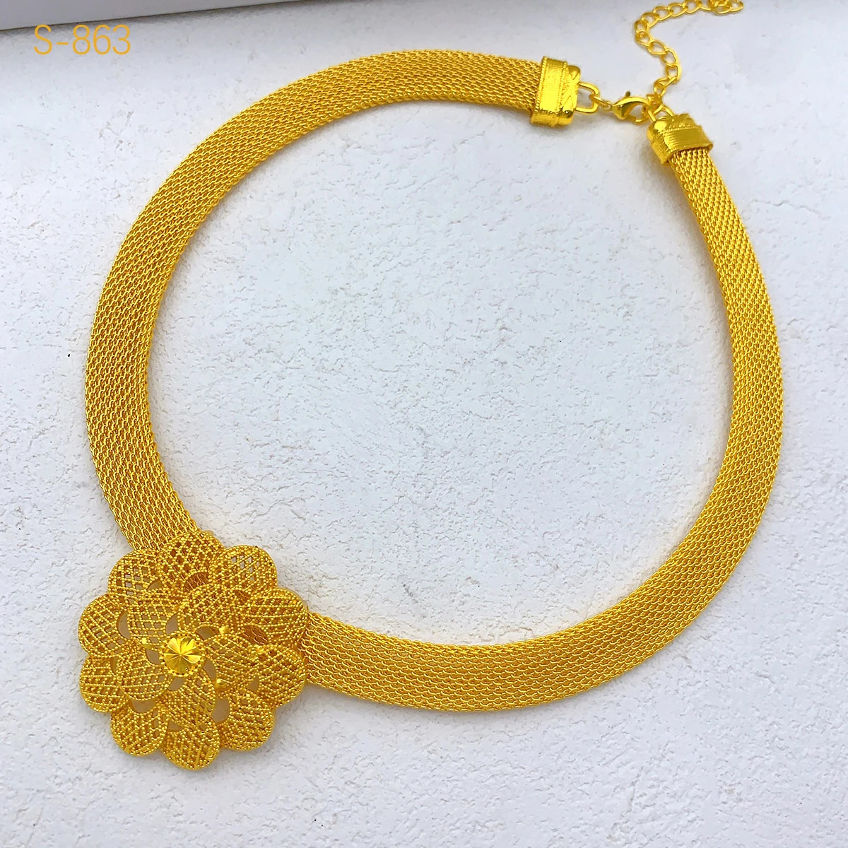 XUHUANG Flower Necklace Sets For Women Wedding Dubai Gold Plated African Jewelry Set Indian Jewellery Anniversary Gifts 250818