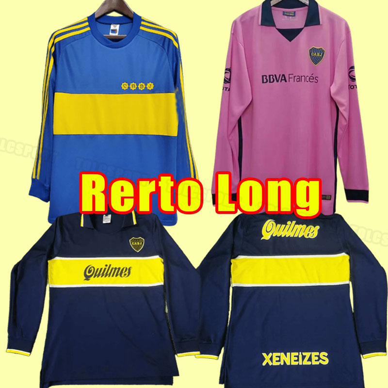 Long sleeve BOCA JUNIORS retro soccer jerseys MARADONA vintage football shirts 1981 1982 81 82 1996 1997 96 97