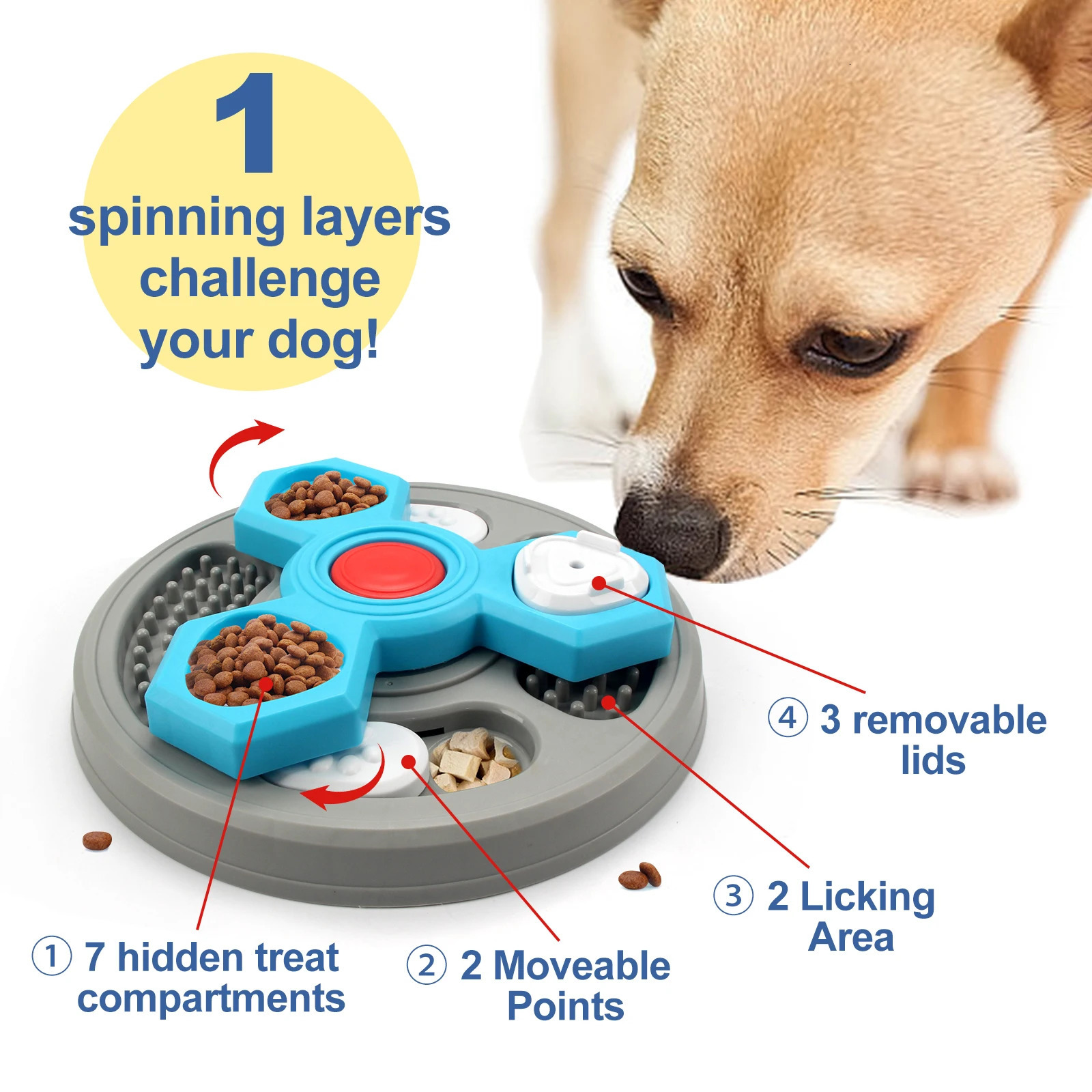 2-Layers Dog Puzzle Toys Slow Feeder Food Dispenser Interactive Increase Puppy IQ Anti-Choking Tableware Dog Licking Plates 250813