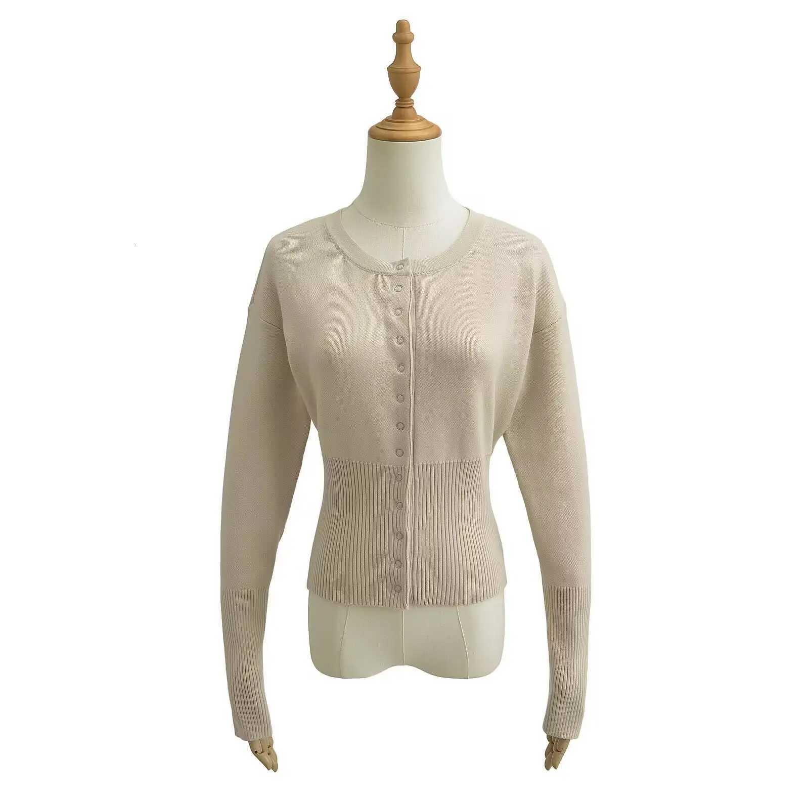 2025 Fashion Knitwear Cardigan Top Womens Ribbed Patchwork Slim Casual Cropped Inner Sweaters Women Knitted Cardigan Outerwear XJ250819