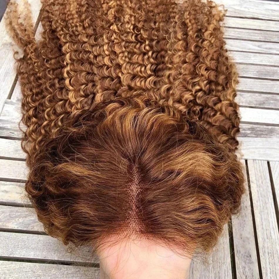 Highlight Blonde Deep Wave Lace Front Wigs 200% Density Lace Frontal Closure 5X5 Lace Front Human Hair Wigs Pre Plucked For Black Women