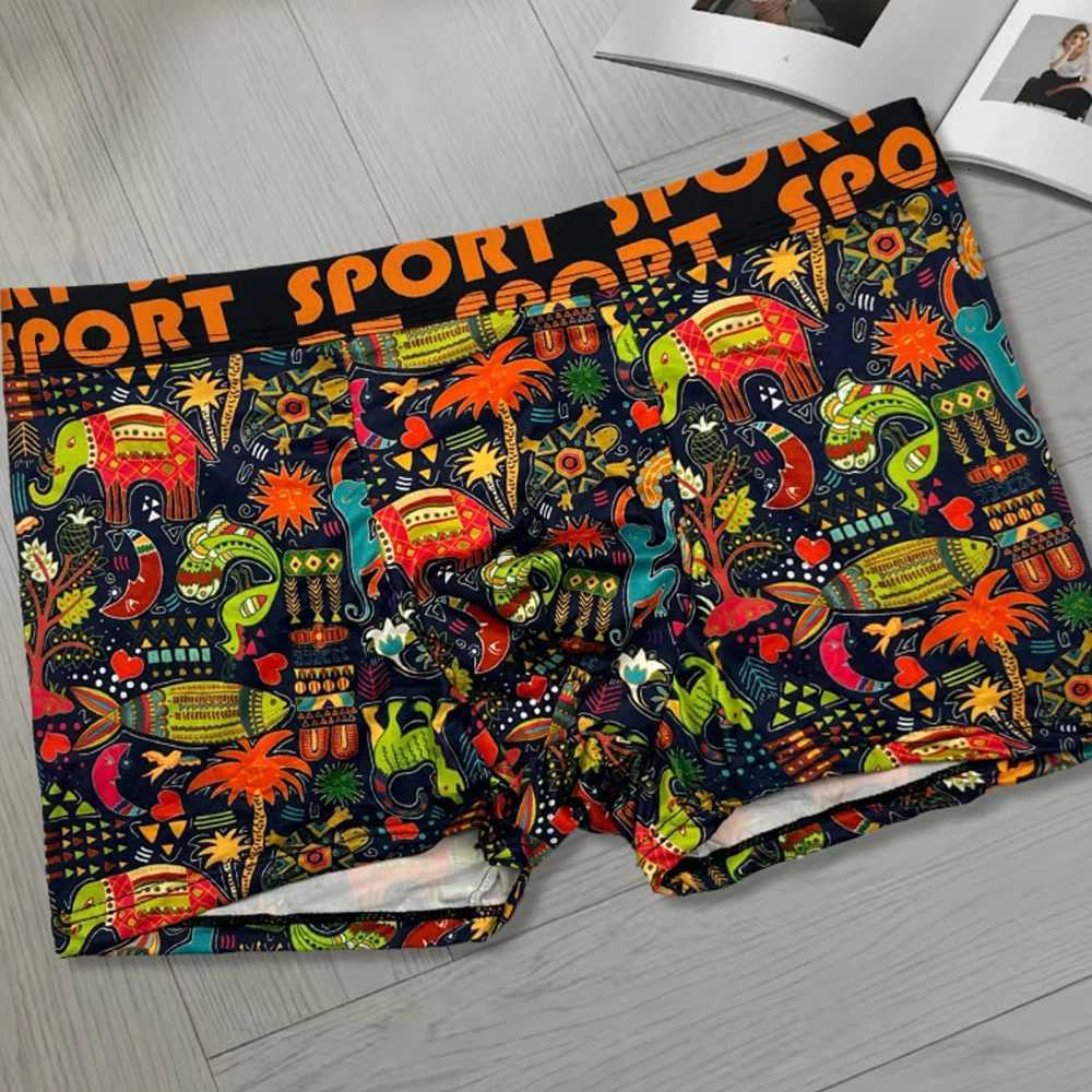 3Pcs Mens Graffiti Printed Boxer Shorts Casual Sports Breathable Underwear Mens Comfortable Underwear W250819