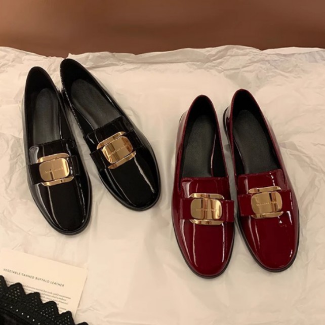 2025 New Single Shoe Super Soft Metal Buckle Lazy One Step Casual Daily Shoes Commuter Small Leather Shoes