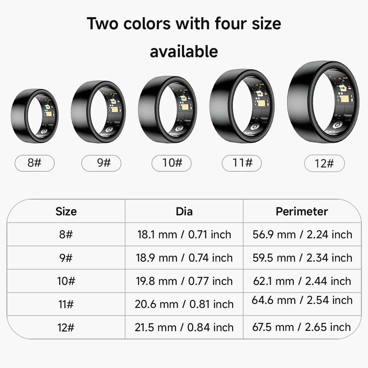 Smart Ring For Men Women LED Light Information Alert Low Power Large Battery Sleep Detection For huawei xiaomi W250819