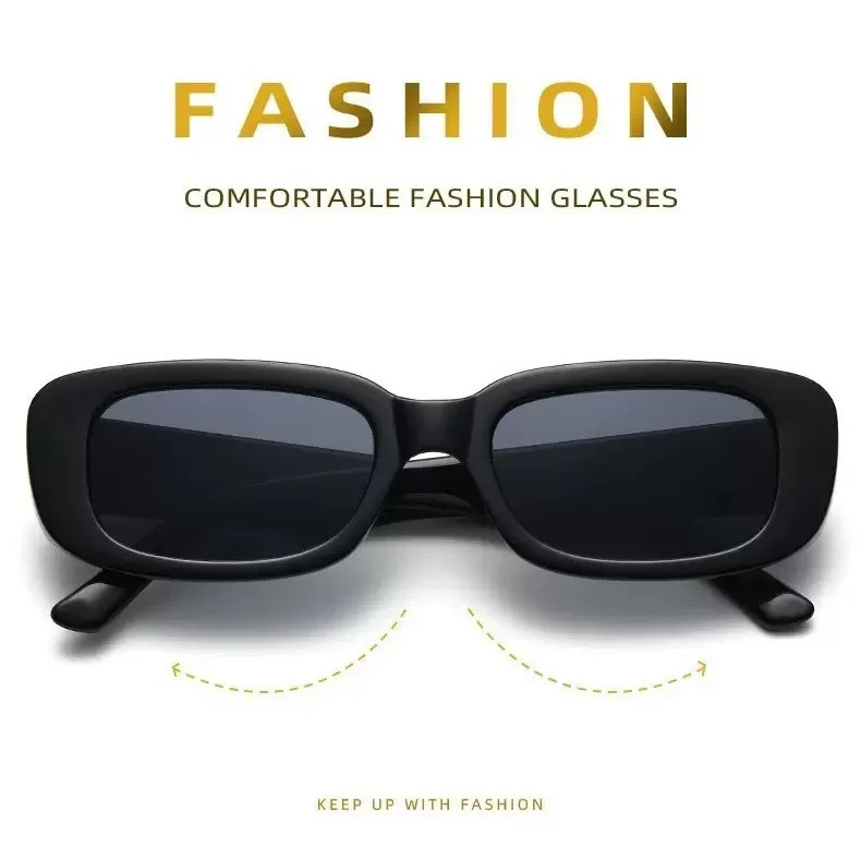Vintage Black Square Sunglasses Woman Small Rectangle Sun Glasses Female Gradient Clear Mirror Oculos De Sol 250815