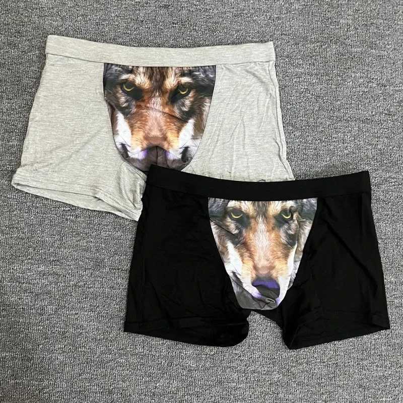 Men Underpants Modal Mens Funny Panties With Wolf Boxer Shorts Mens Sale Pouch Bulge Boxers Man Cartoon Underwear For Men W250819