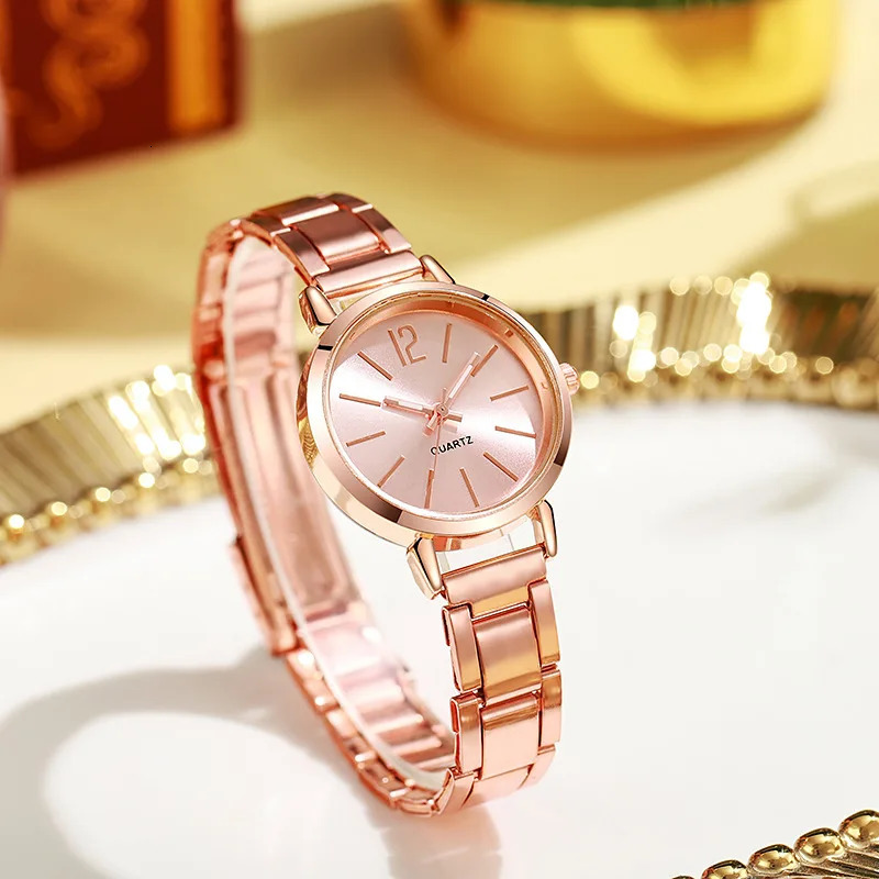 Watch for Women Simple Round Dial Stainless Fashion Gold Bracelet Quartz Wristwatch Students Ladies Watches Reloj Mujer 250819