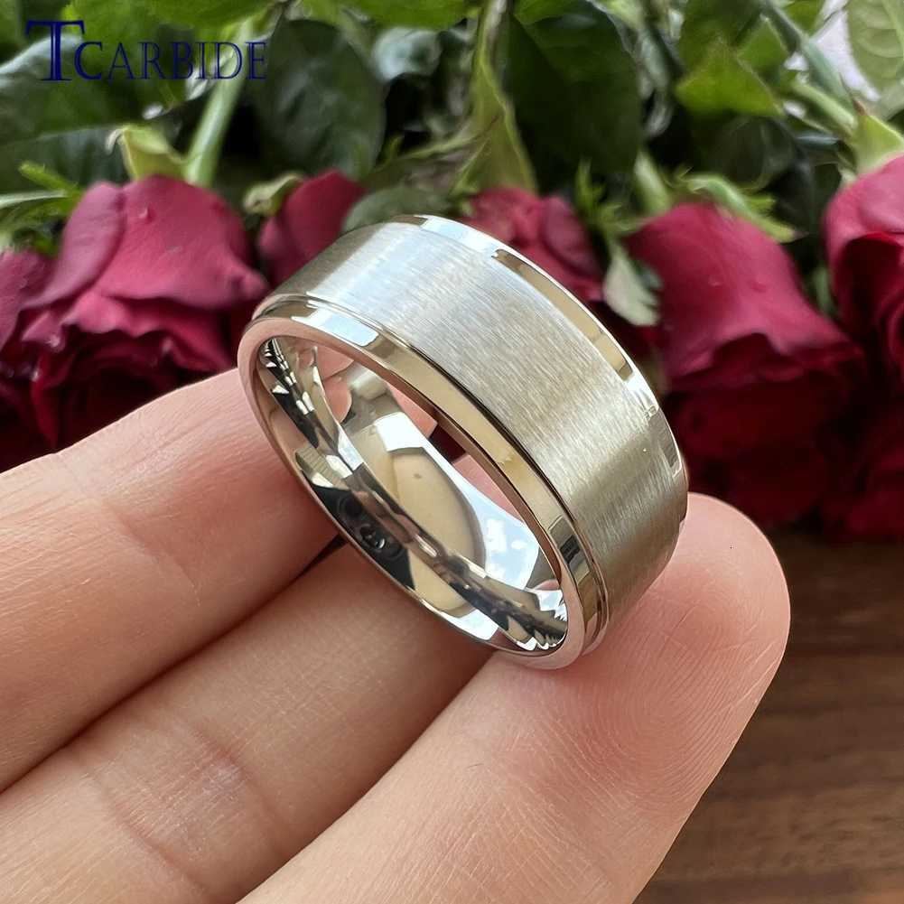 8mm Classic Stainless Steel Ring Engagement Wedding Bands For Men Women Stepped Brushed Fashion Jewelry W250819