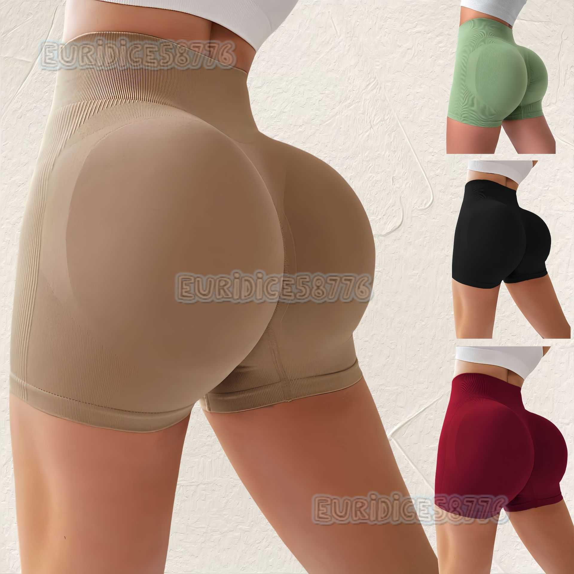 High Waist Sexy Peach Quick-dry Breathable Yoga Shorts for Women Running Sports Fitness Three-quarter Length Shorts H250819