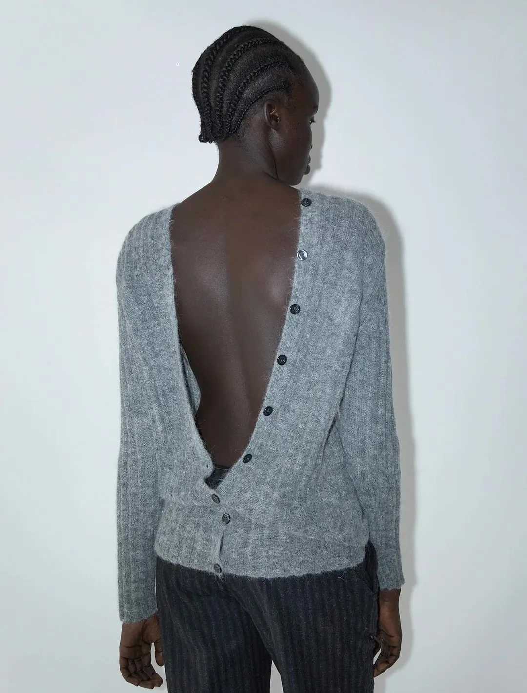 100% wool new soft wool blend knitted cardigan with buttons for both front and back suitable for women XJ250819