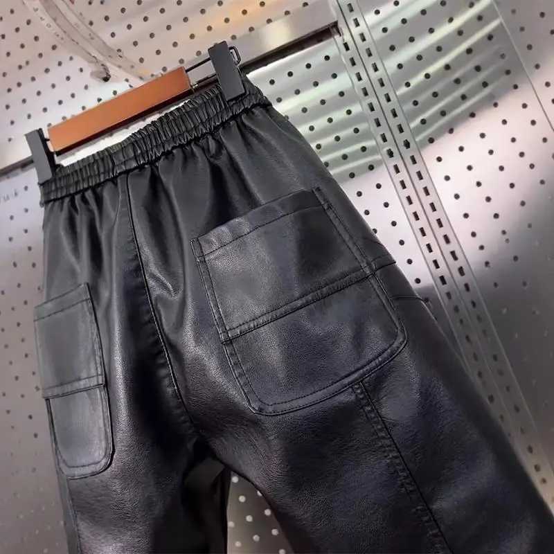 Leather Pants Mens Hip Hop Harem Loose Trousers Outdoor Jogger Sweatpants Luxury Elastic Waist Waterproof Mens Pants W250819