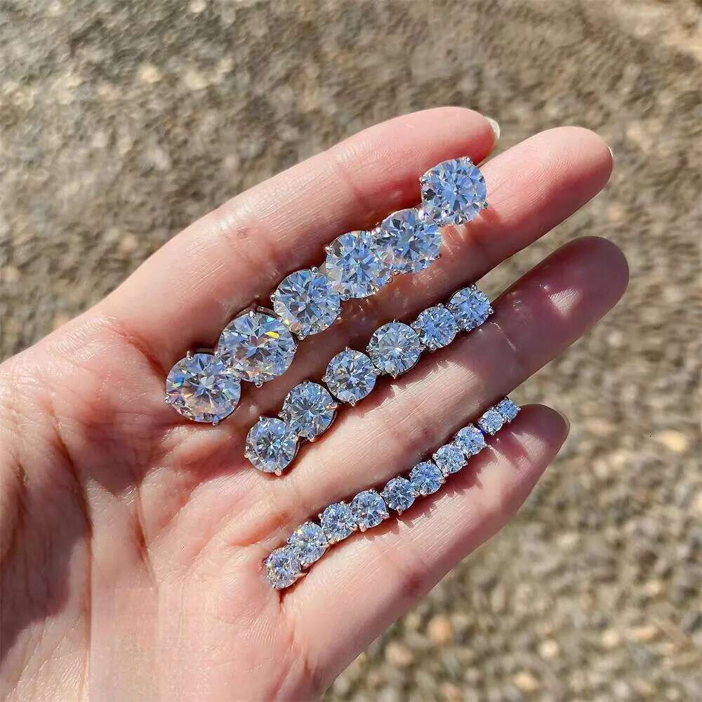 Hot Selling Top Quality Stud Earring Pass Dia Tester Screw Back Hip Hop 10k 14k Solid Gold Earrings Moissanite Jewelry