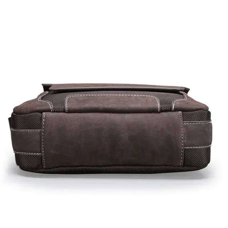 Men S Flip Large Travel Leather Oxford Vintage Handbag Casual Shoulder Bags Hight Qualtiy Men Retro Zipper Sling Bag