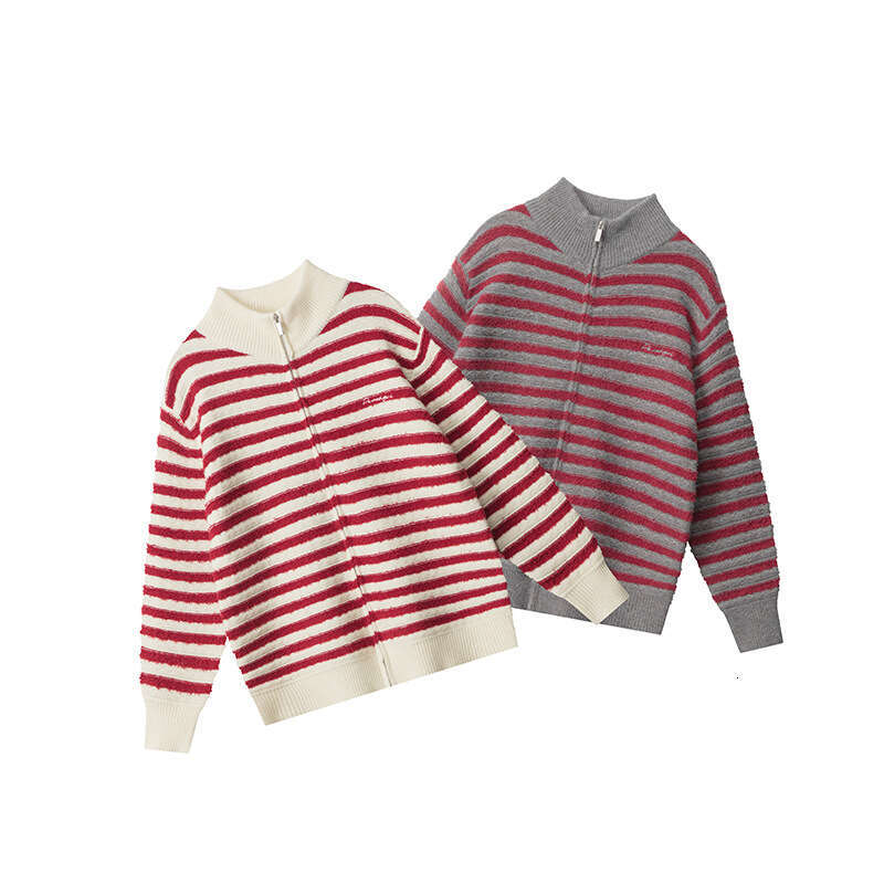 Autumn Winter Striped Sweater College Style Soft Lazy Unisex Knitted Cardigan B3