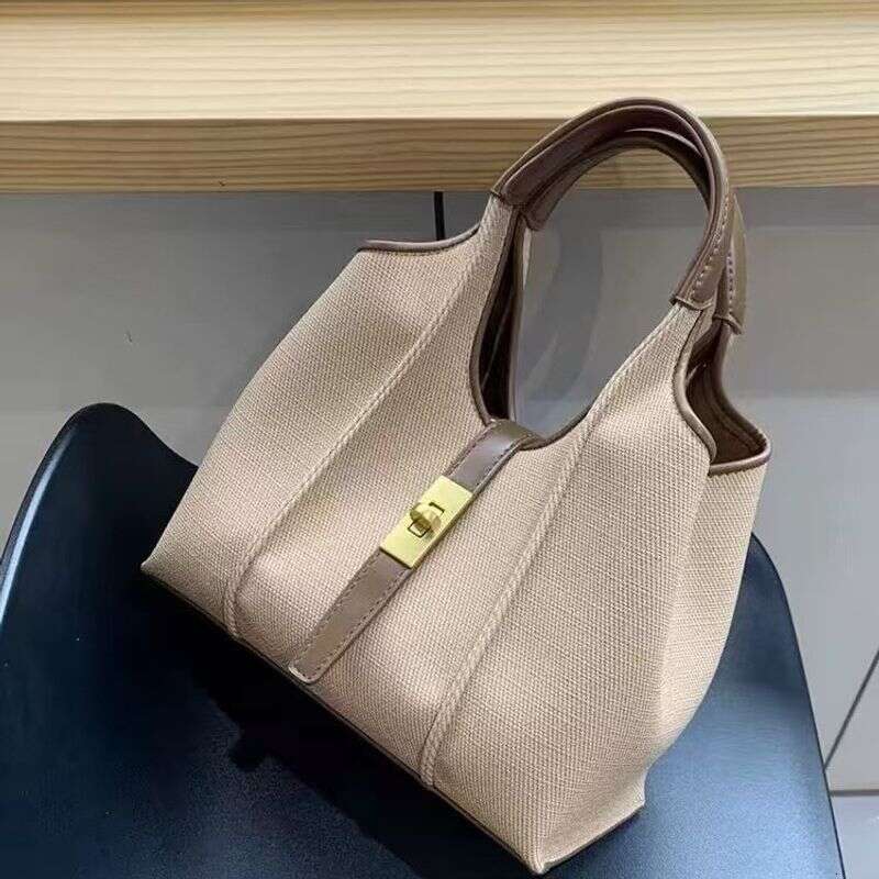 High-end Basket Canvas For Women 2024 New Large Capacity Handbag Tote Crossbody Commuter Bag