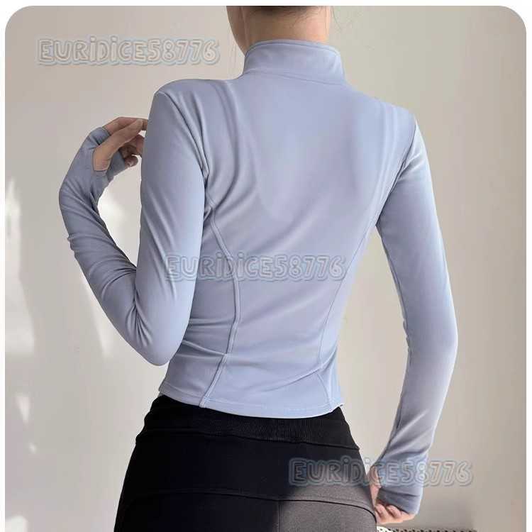 Sports Jacket Nylon Quick-dry Yoga Clothing Stand Collar Sports Running Jacket Long Sleeve Breathable Training Yoga Top H250819