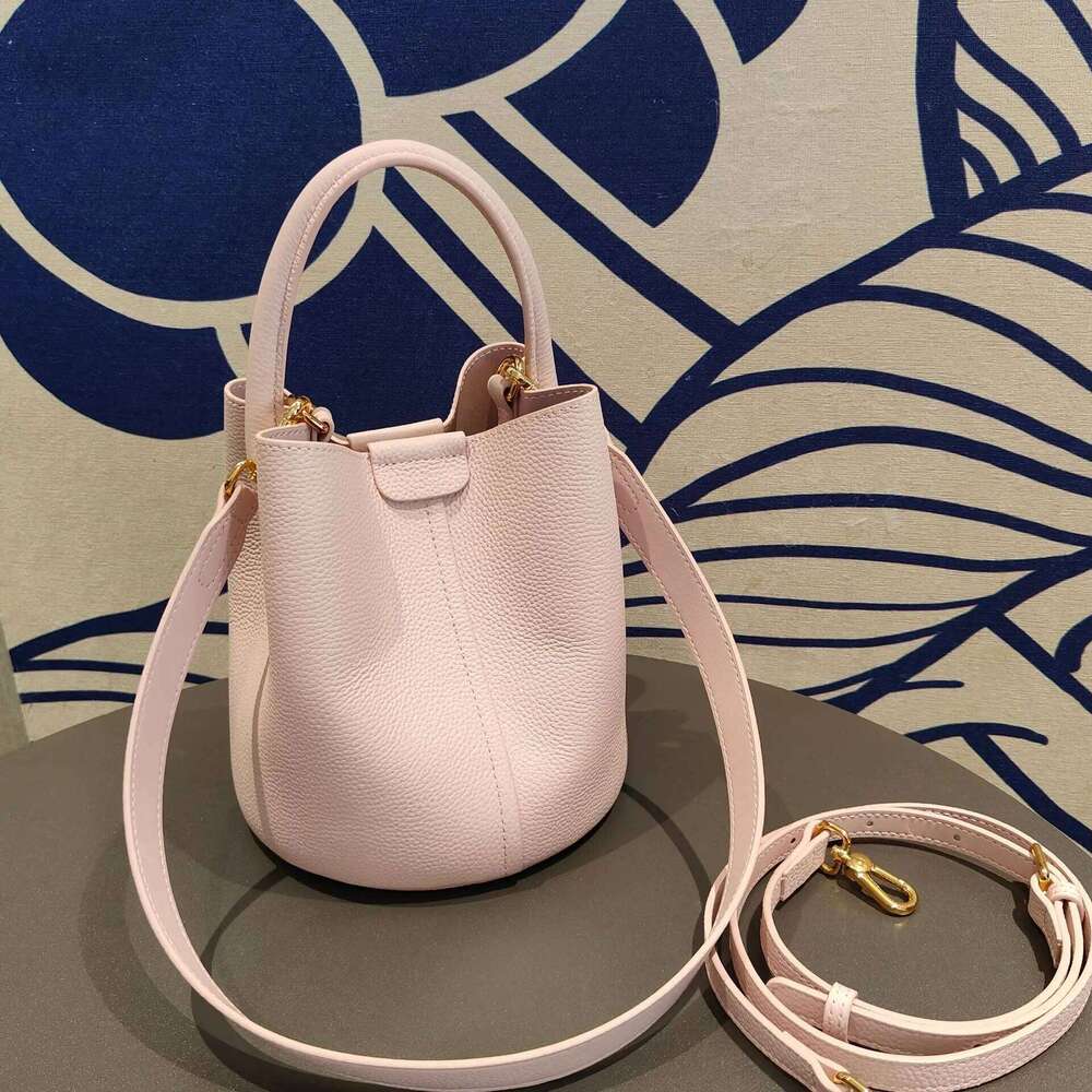 Designer Bags Noble Lavender Purple Round Bucket Tote Small Elegant Cowhide Leather Women's Shoulder Crossbody Fashion Ladies Hand Bag Luxury Bag