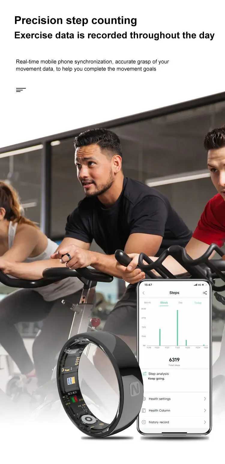 2025 New For Huawei Xiaomi Samsung Apple Smart Ring NFC Heart Rate Blood Pressure Multi-Sport Monitor 5ATM SmartRing Women Men W250819