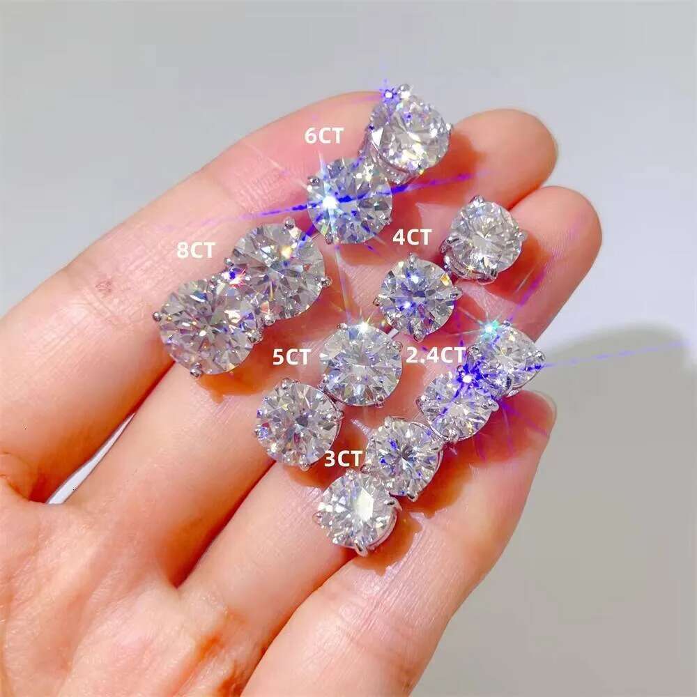 Hot Selling Top Quality Stud Earring Pass Dia Tester Screw Back Hip Hop 10k 14k Solid Gold Earrings Moissanite Jewelry