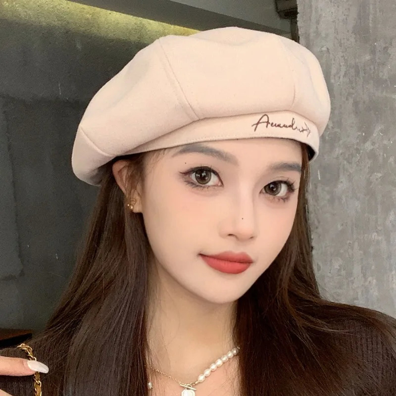 Fall Winter Beret Hat for Women Slimming Face Octagon Cap British Vintage Literary Artist Hat Dark Academia Fashion Accessory 250819