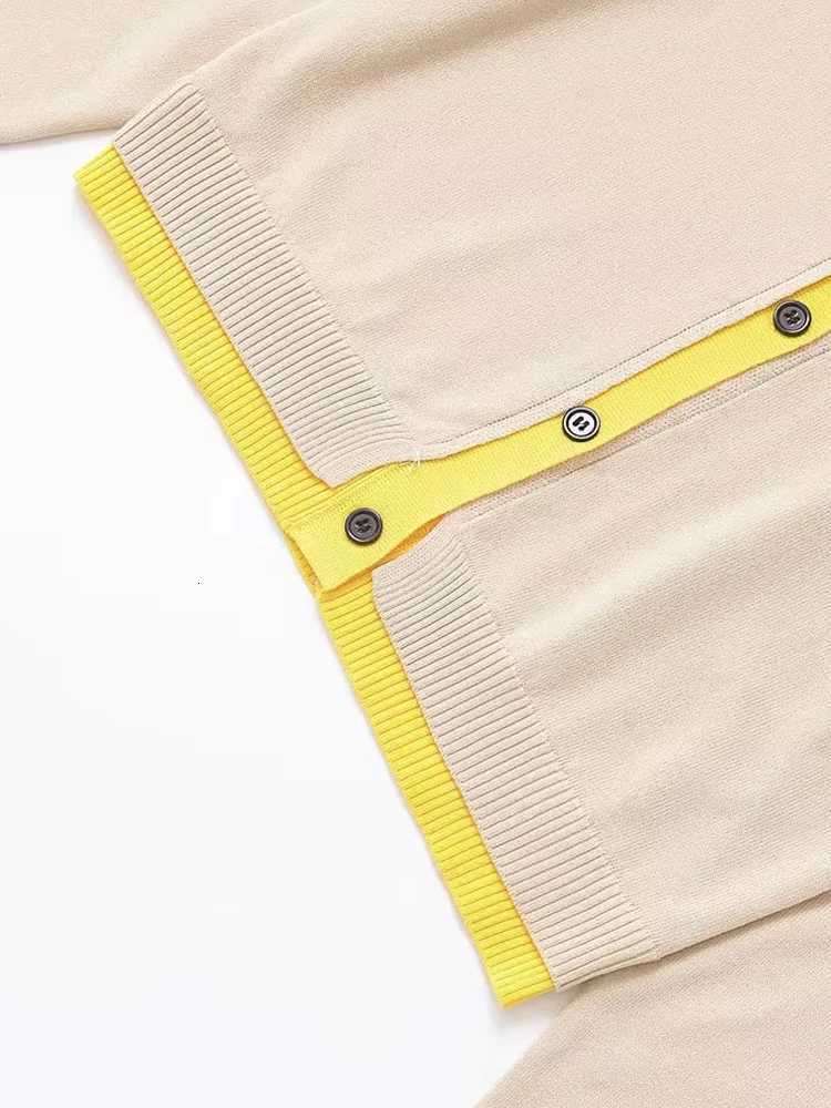 TRZA Womens Patchwork Cropped Knit Cardigan Sweater O-Neck Long Sleeve Fashion Outerwear Chic Top XJ250819