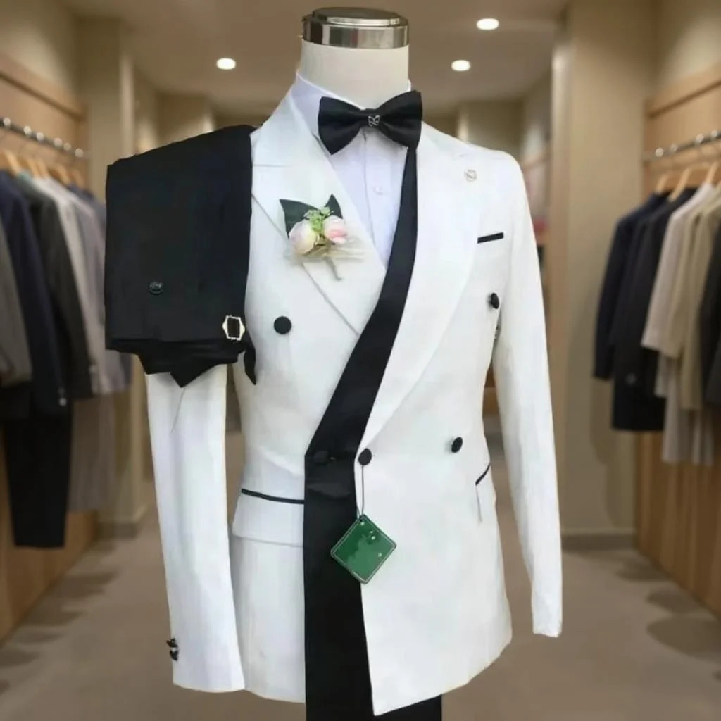 Double Breasted Formal Suits for Men Business Prom Blazer with Pants Wedding Groom Tuxedo Male Custom 2 Pieces Suit Jacket 250819