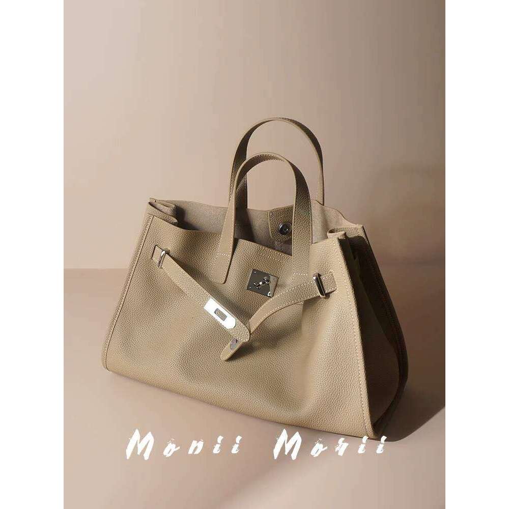 Designer Bag Tote Bag Shoulder Bag Monster King New Commuter Genuine Leather Simple Tote Bag Large Capacity Top Layer Cowhide Handbag