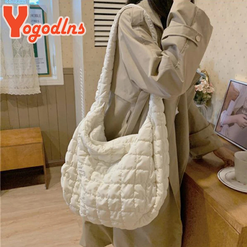 Quilted Padded Crossbody Bag for Women Pleated Bubbles Cloud Shoulder Bags Large Tote Bucket Bag Ruched Handbags250813