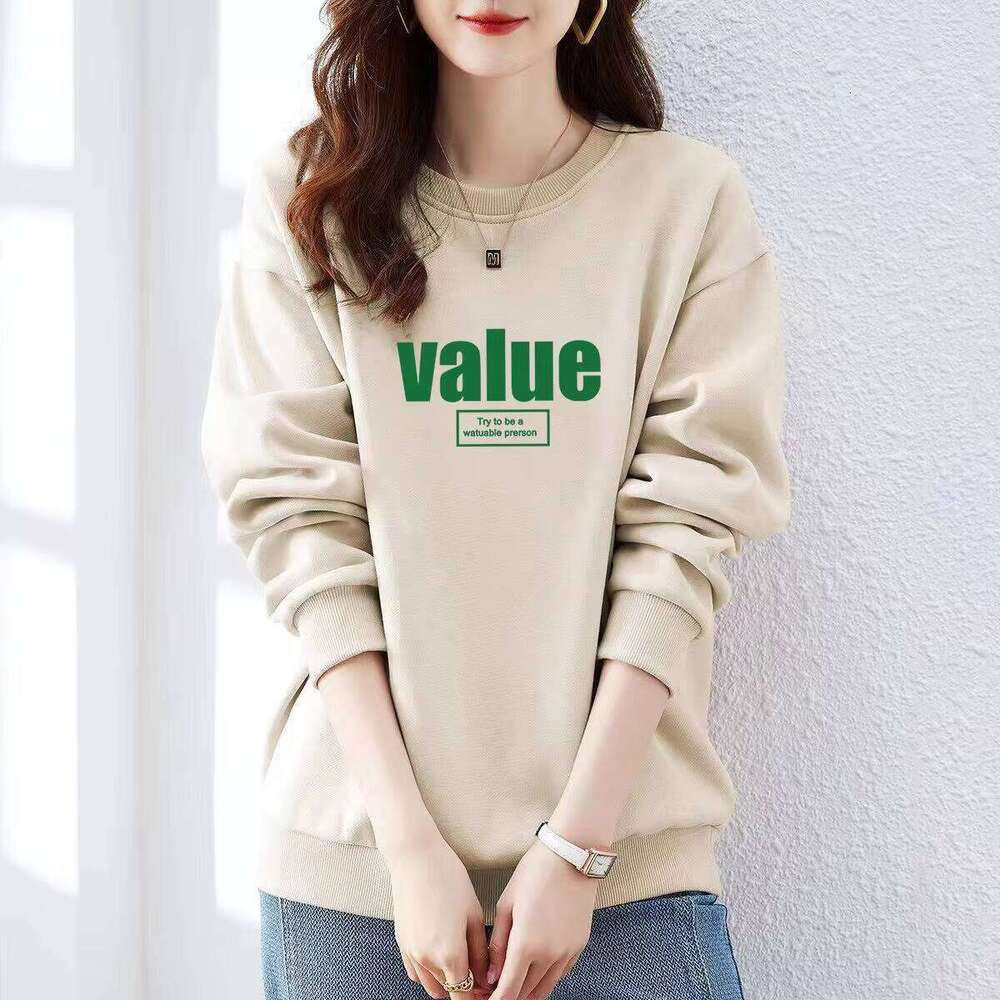 Women's Trendy Loose Slimming Printed Sweatshirt for Autumn Winter Casual with Front