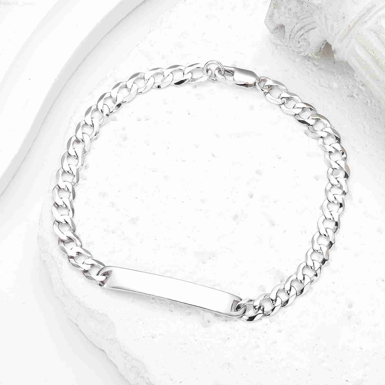 Wholesale Miami Cuban Chain Bracelet 925 Sterling Silver Trendy Hip Hop Mens Cuban Chain