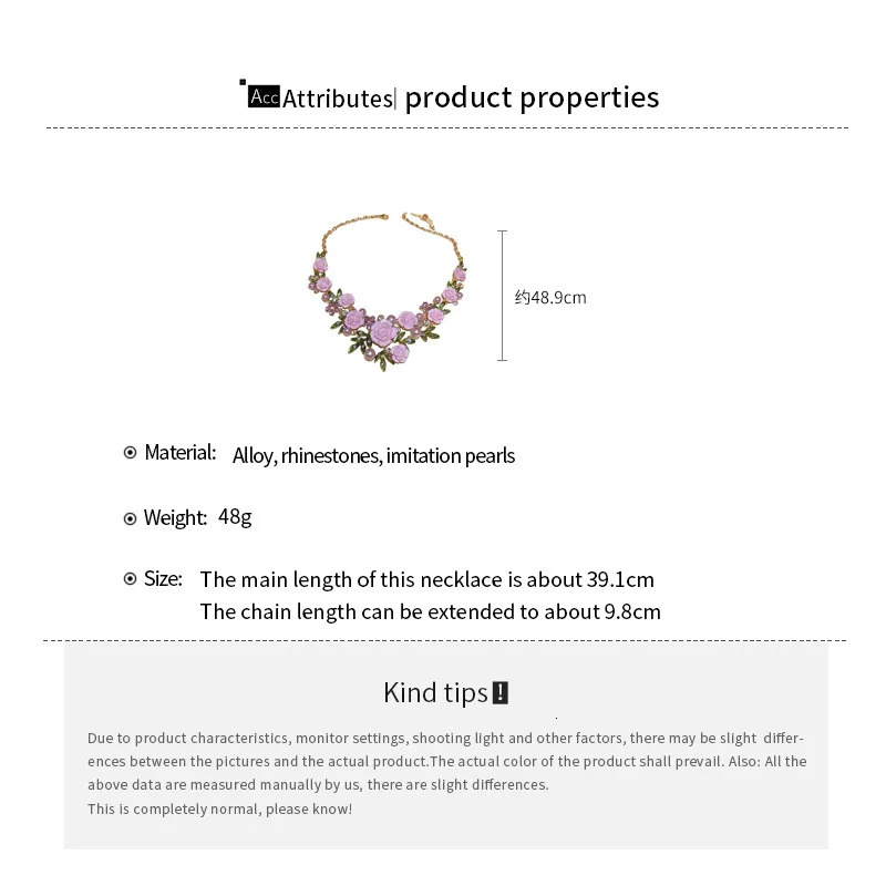 Romantic Rose Flower Necklace Bracelet Stud Earrings Jewelry Set Womens Fashion Pink Purple Choker Necklace for Party Wedding 250818