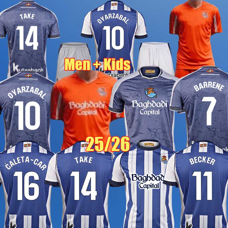2025 2026 Real Sociedad Soccer Jersey OYARZABAL ZUBIMENDI BARRENE OSKARSSON Football Shirt BECKER TAKE 25 26 camiseta de futbol ZAKHARYAN Men kit kids Equipment 11