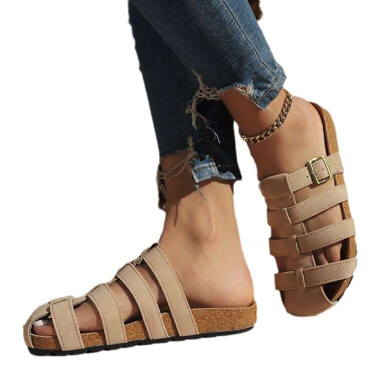 36-43 Plus Size Closed-Toe for Women 2025 Shoe Summer New Fashion Versatile Designer Shoes Casual Flat Slippers Lightweight and Breathable