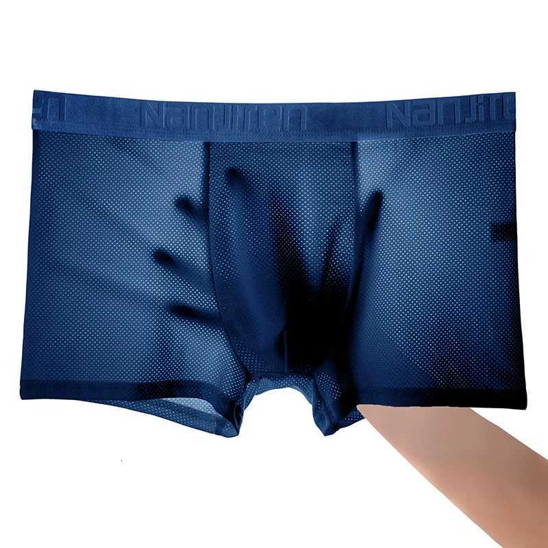 4pcs Ice Silk Mesh Boxer Shorts Mens Underwear Cool Underpants Breathable Sexy Slim Panties Bamboo Lingerie Wholesale Lots L-6XL W250819