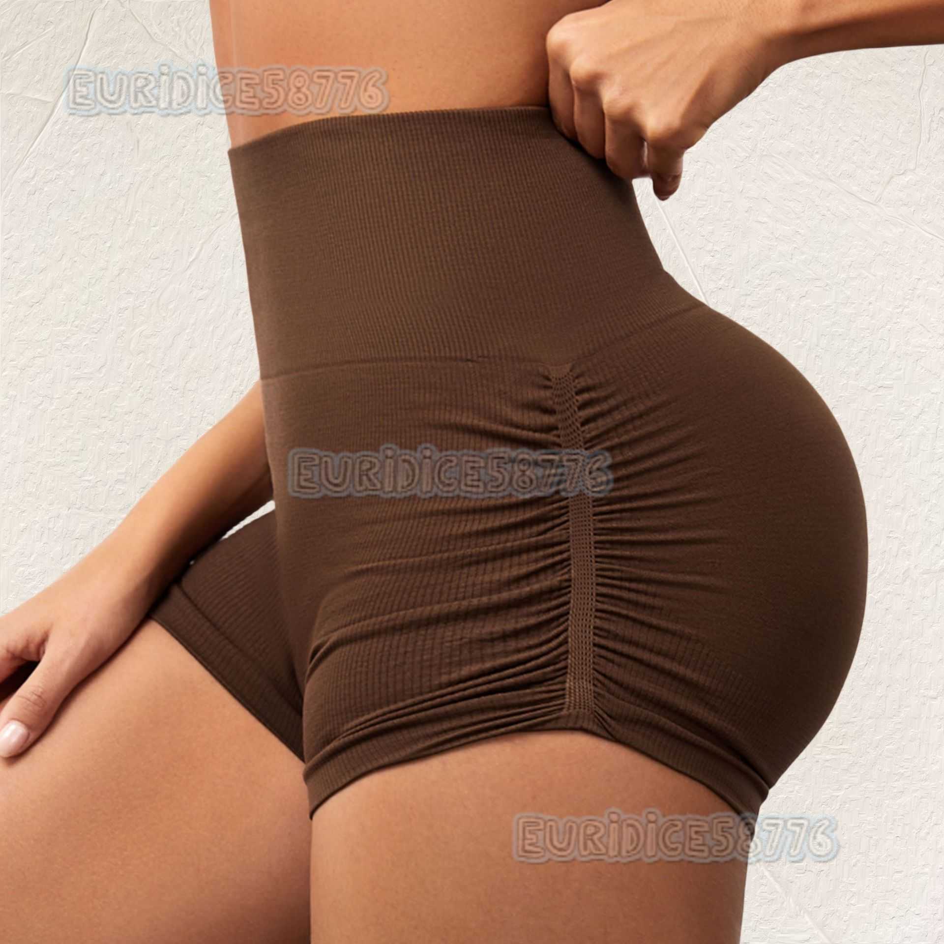 High Waist Peach Hip Quick-dry Tight Running Fitness Pants Ribbed Solid Color Sports Pants for Women H250819