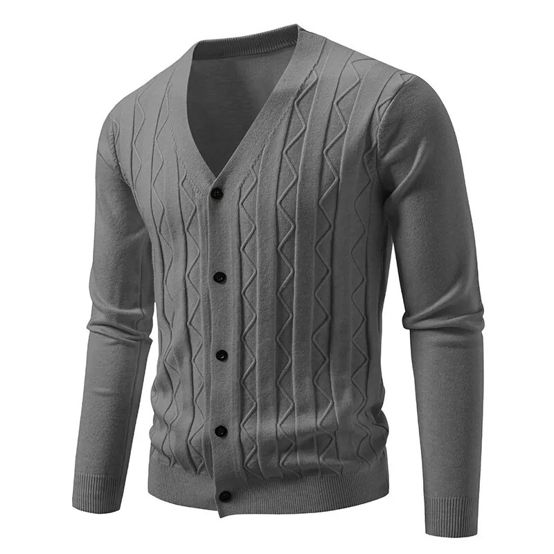 Knit Cardigan Men Korean Style Fashion Smart Casual VNeck Knitted Sweatercoat Mens Solid Color Slim Sweater Outerwear 250819