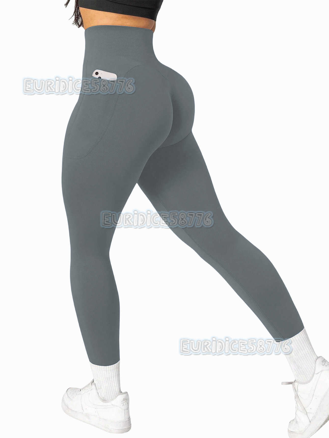 New Solid Color Yoga Pants Naked Feel Pocket Pants Running Cycling Sports Fitness Hip Lift Yoga Long Pants for Women H250819