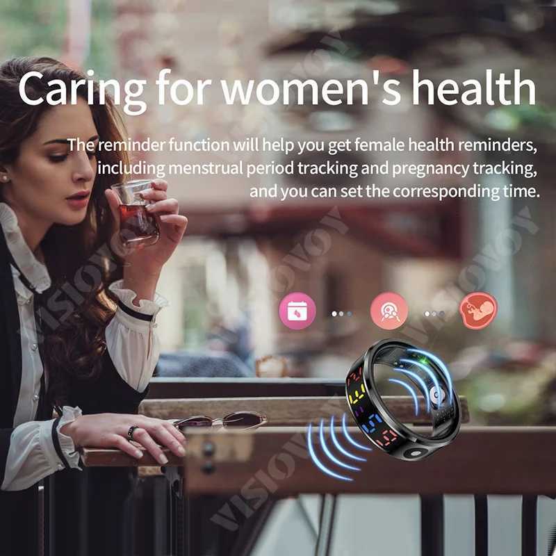 4 Xiaomi Smart Ring 5ATM Waterproof LED Screen Bluetooth Health Monitor Gesture Control Sleep Monitoring Heart Rate Men Women W250819