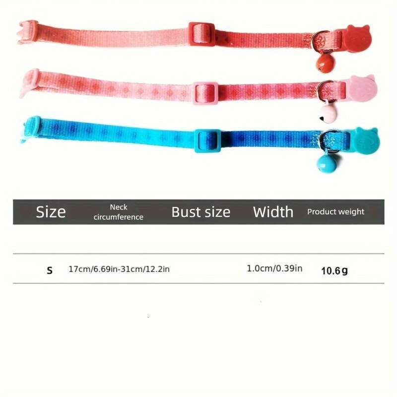 New Pet Supplies Polyester Printed Cat Collar Adjustable Bell Pendant Durable Buckle Design
