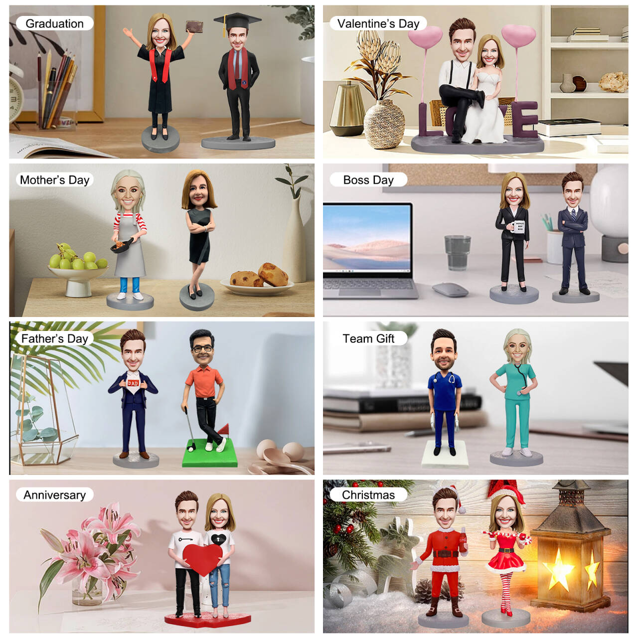 Customized pet bobblehead figurines, personalized puppy bobbleheads,2~5inch, made according to photos, unique gifts for friends, family, and lovers, e