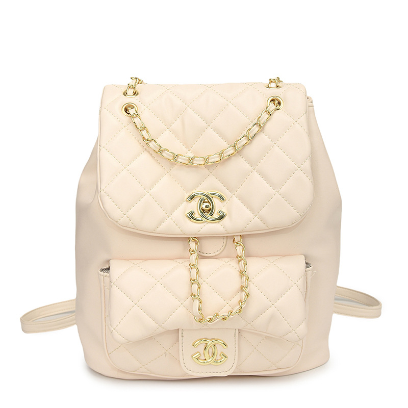 Designer female bag new fashion Rhombus embroidery chain backpack large capacity commuter backpack hot